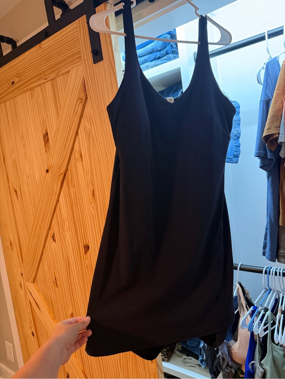 lululemon athletica black sleeveless V-neck dress